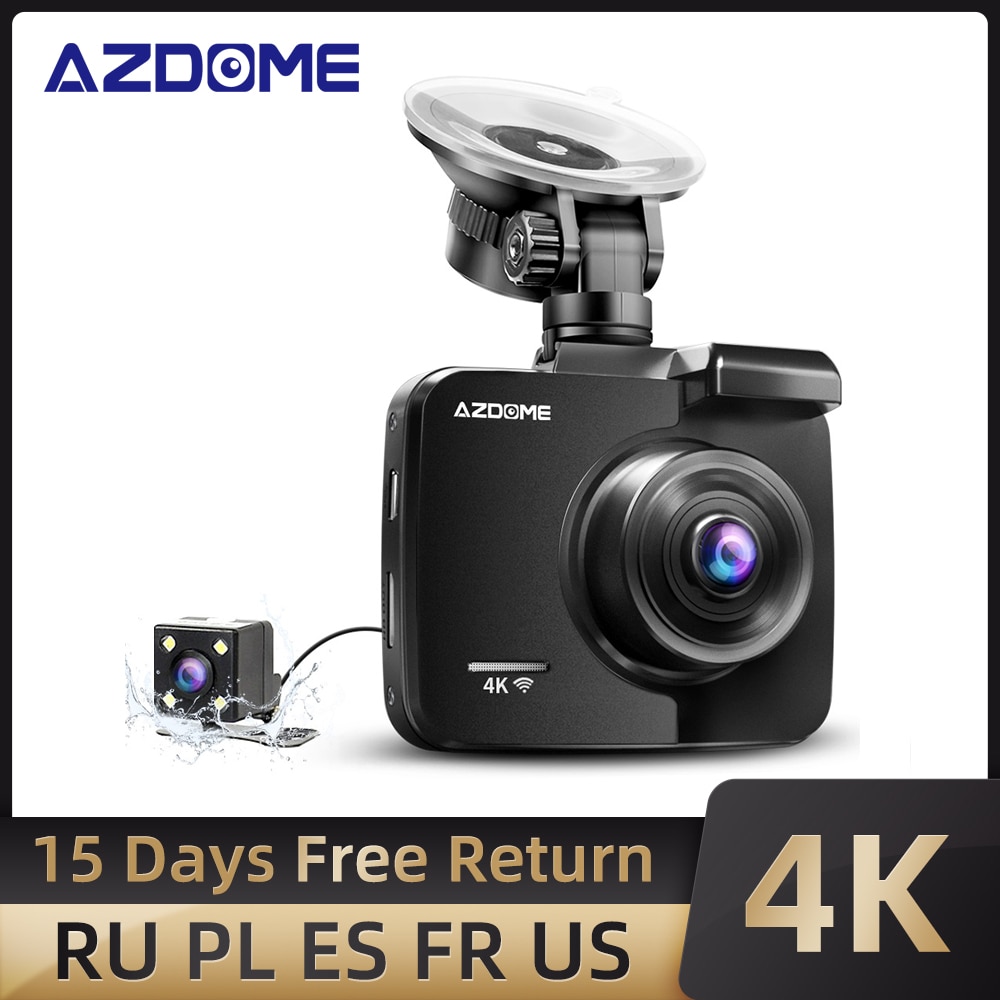 Azdome-câmera de ré com visão noturna gs63h, 4k, dvr, velocidade, wi-fi, espelho...