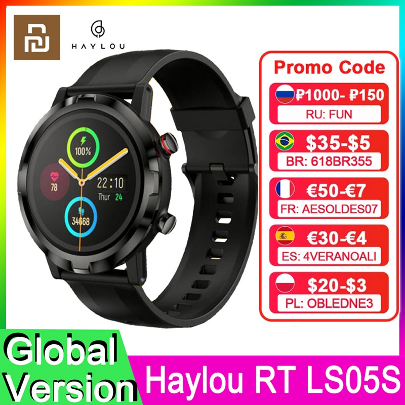 2021 mais novo youpin haylou rt ls05s relógio inteligente esportes monitor de...