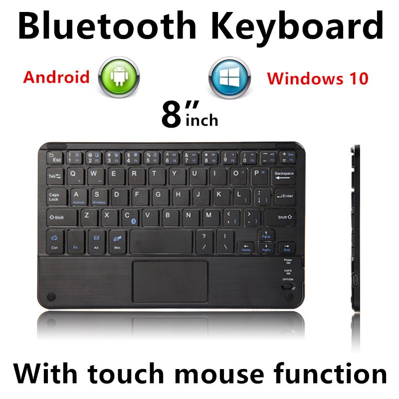 Teclado sem fio para tablet e pc, bluetooth, android, com windows, touchpad,...