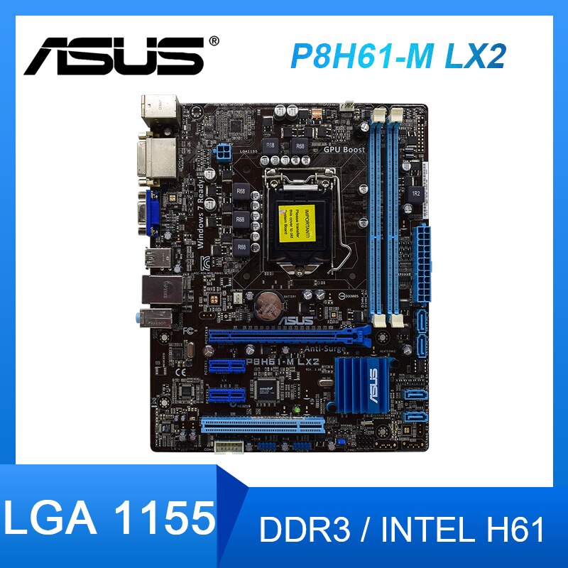 Asus P8H61-M lx2 placa-mãe de mesa lga 1155 ddr3 ram 16gb suporte...