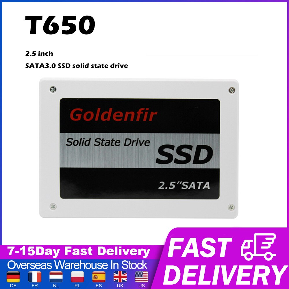 Goldenfir t650 2.5 Polegada sata ssd sata 3.0 ssd 128gb/256gb/512gb/1tb unidades de...