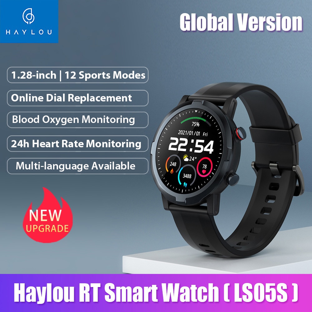 Haylou-smart watch 2021, versão global, com bluetooth, monitor de frequência cardíaca, à...