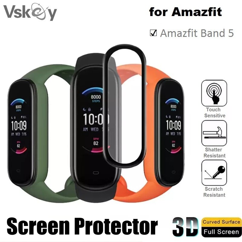 Protetor de tela 3d curvado e macio para relógio inteligente amazfit band...