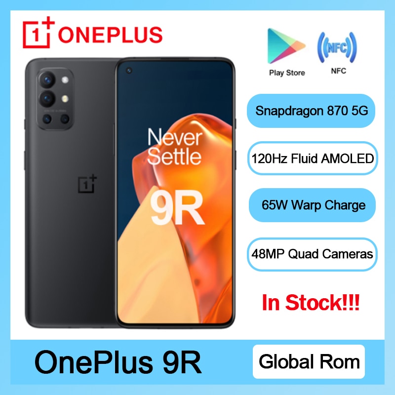 Smartphone oneplus 9r 5g global rom original, processador snapdragon 870, 8gb, 128gb,...