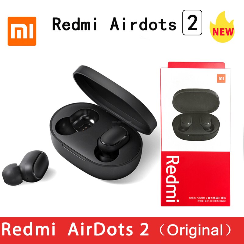 Xiaomi-redmi airdots 2, fone de ouvido estéreo, sem fio, bluetooth 5.0, redução...