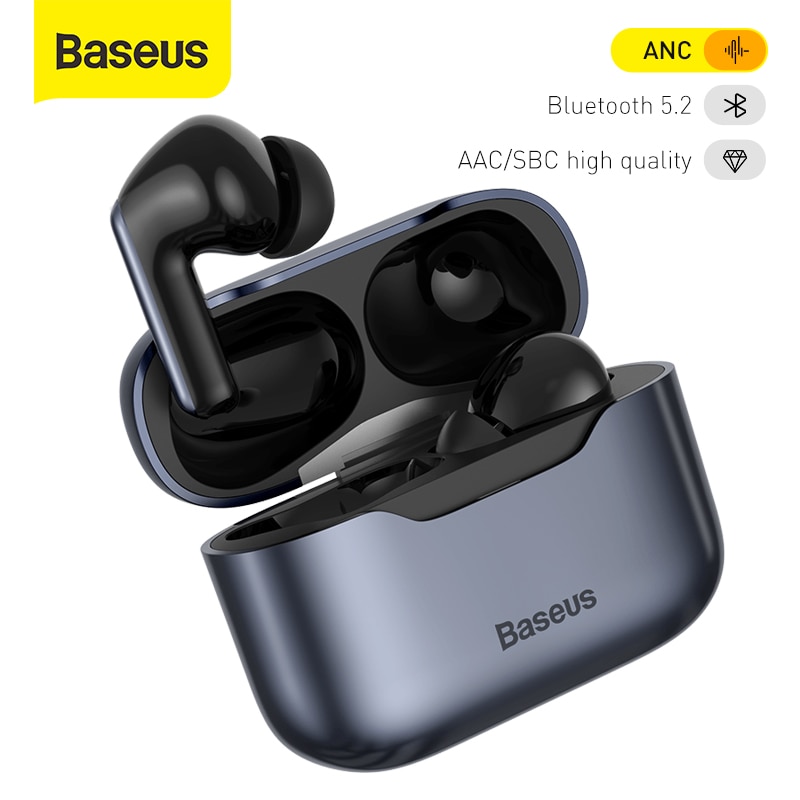 Baseus s1 pro anc fone de ouvido bluetooth 5.2 verdadeiro sem fio...