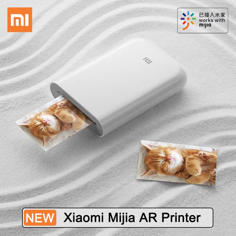 Impressora de bolso xiaomi mijia ar, mini-impressora de 300dpi, de bolso, com...