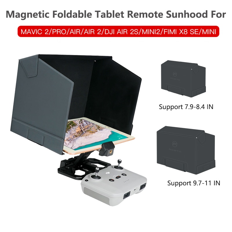 Atualização magnética dji ar 2s/mini 2 controle remoto capa sun sombra monitor...