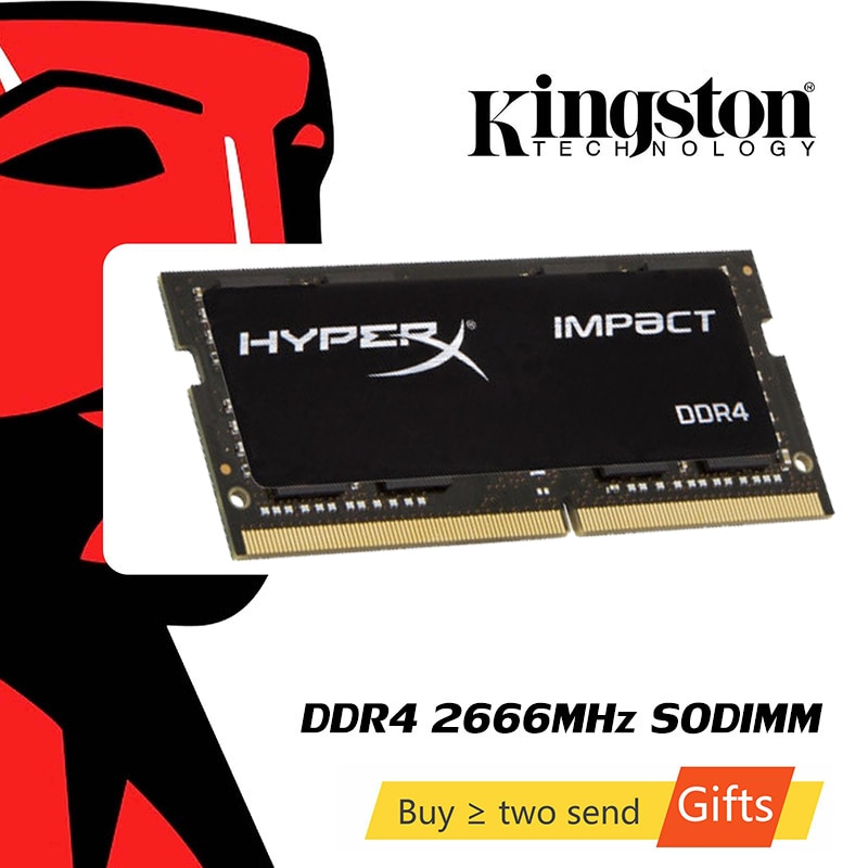 Kingston-memória ram hyperx ddr4, 8gb, 16gb, cl15, 2666mhz, 32gb, cl16, impacto, sodimm,...