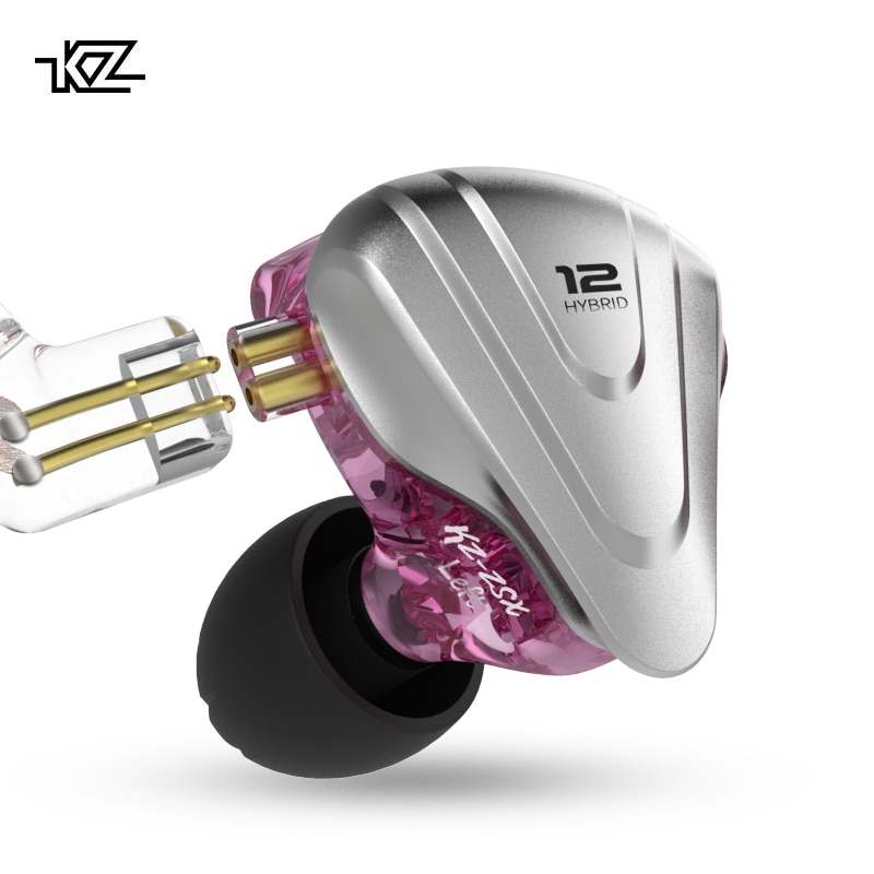 Kz-fone de ouvidos zsx terminator 5ba 1dd, de metal, alta fidelidade, esporte,...