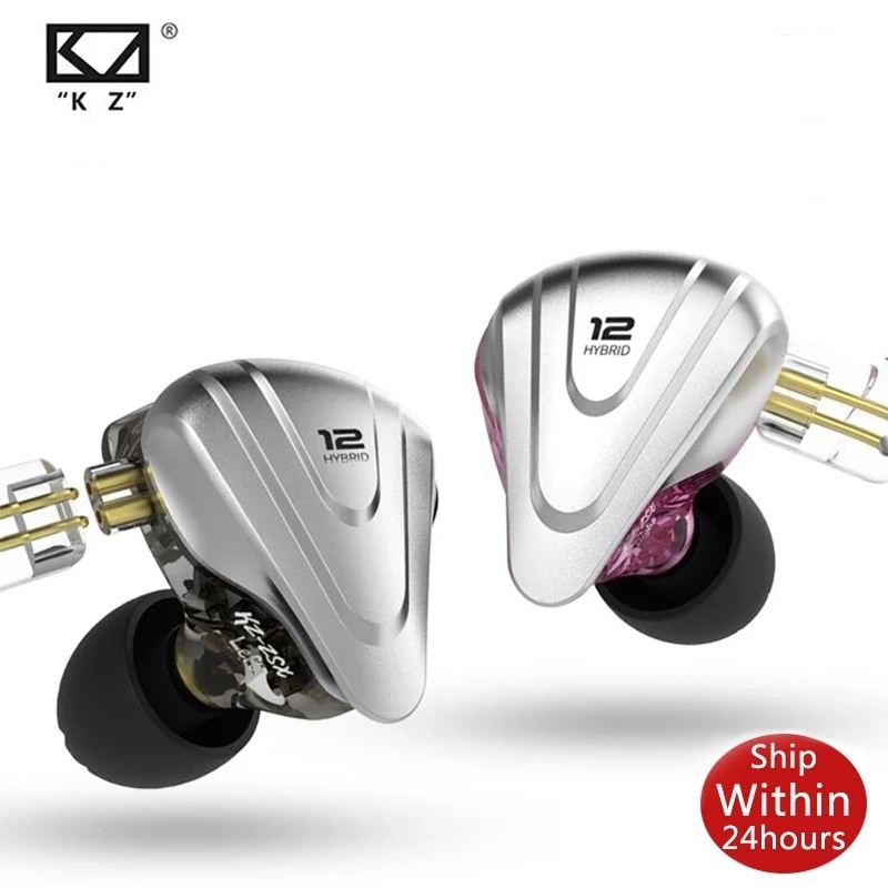Kz zsx 5ba + 1dd fone de ouvido, de metal híbrido, de...