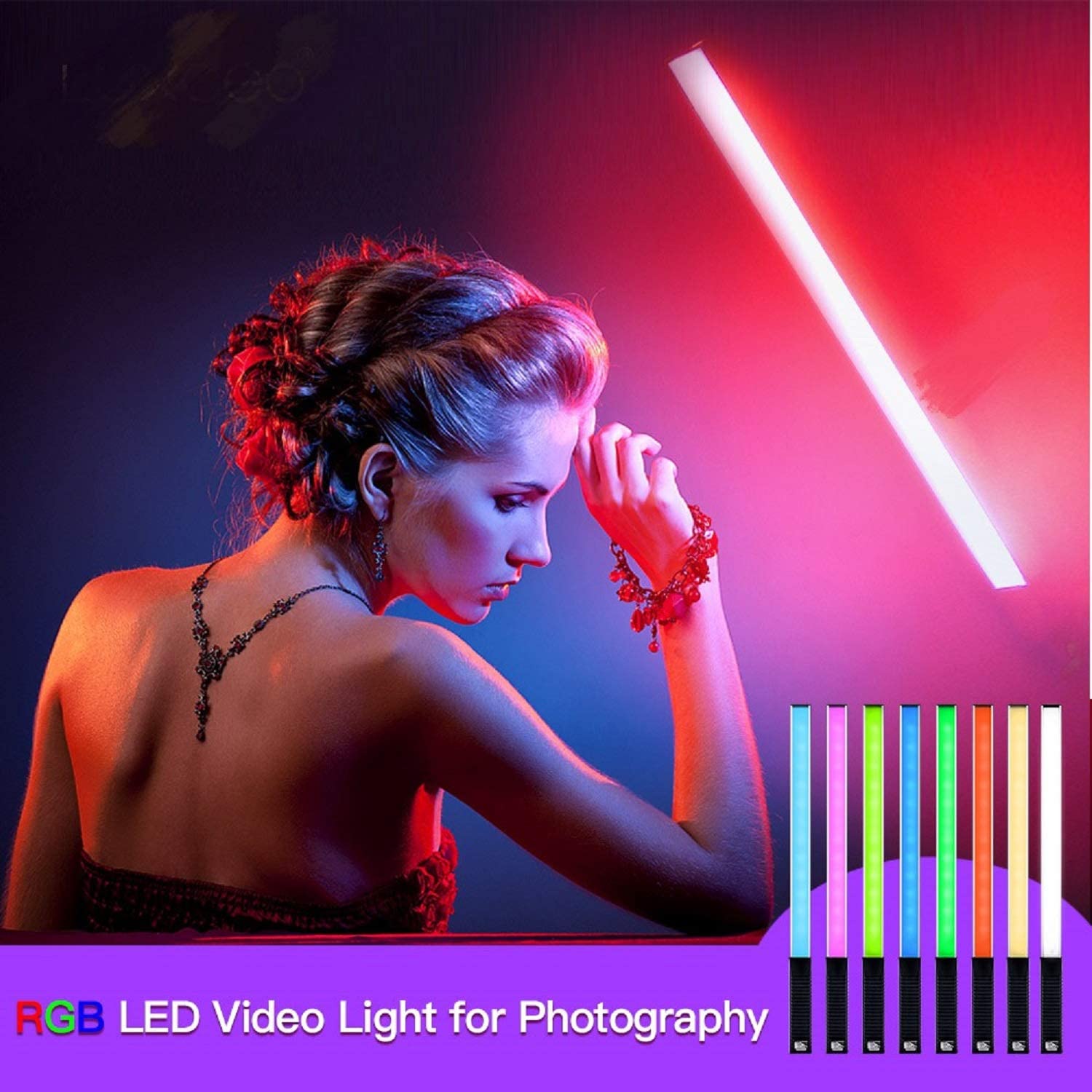 Luxceo q508a rgb luz de iluminação fotográfica lâmpada led fotos estúdio foto...
