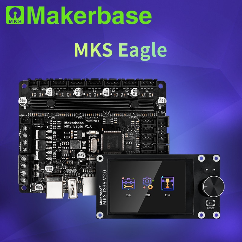 Makerbase mks eagle 32bit placa de controle tmc2209 uart a bordo peças...