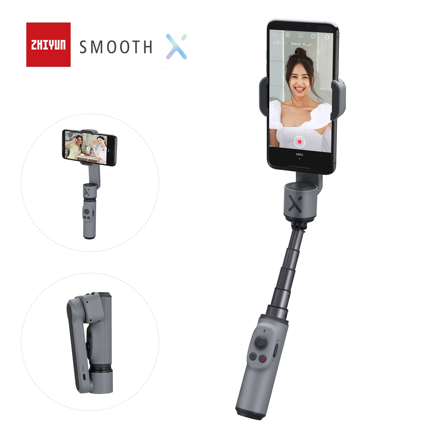 ZHIYUN SMOOTH X oficial suave handheld cardan de telefone selfie vara estabilizador...