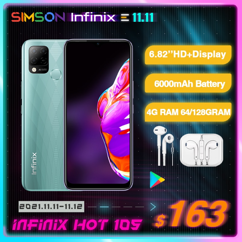 Infinix quente 10s nfc 4gb ram 128gb rom versão global telefone 6.82...