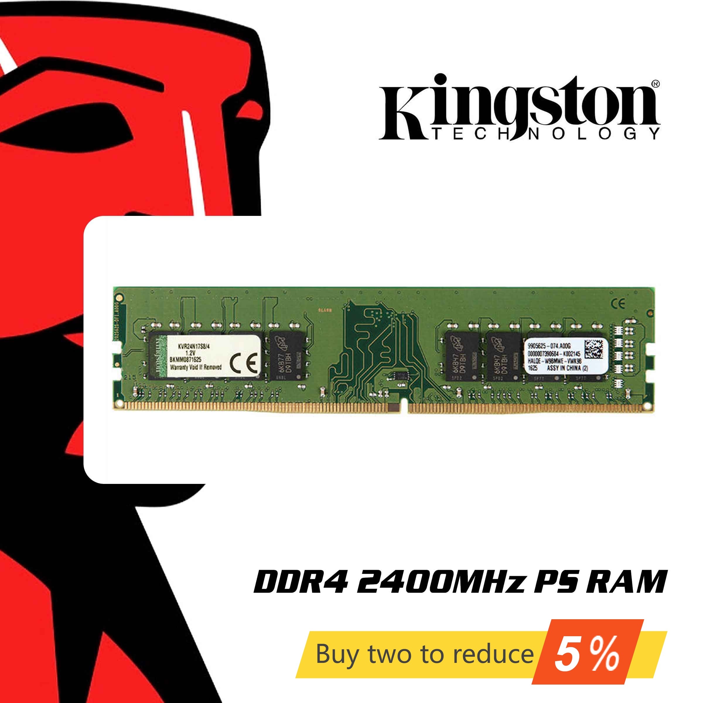 Kingston-memória ram ddr4 original, armazenamento de 8gb, 4gb, 16gb, 2400mhz, memória ddr...