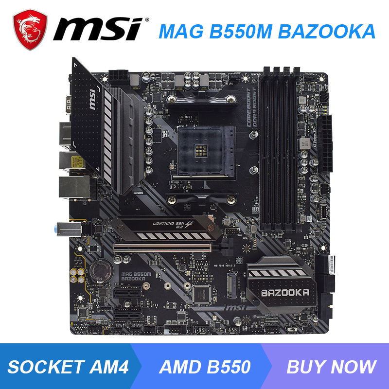 MSI MAG B550M BAZUCA amd b550 b550m am4 Gaming Motherboard ddr4 128G...