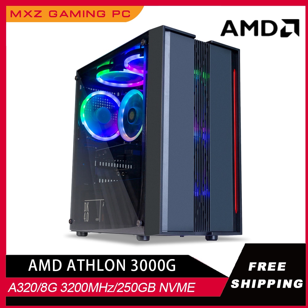 Mxz mini gaming pc amd athlon 3000g r5 3600 1050ti 500gssd desktop...