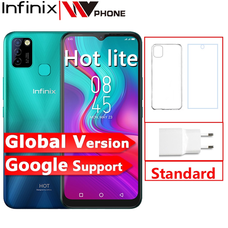 Versão global infinix quente 10 lite 2gb 32gb telefone móvel 6.6 hd...