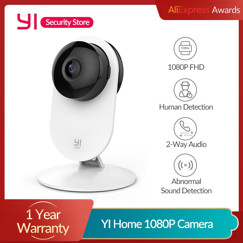 Yi-câmera de vigilância doméstica com 1080p, wi-fi, detecção humana, áudio bidirecional, visão...