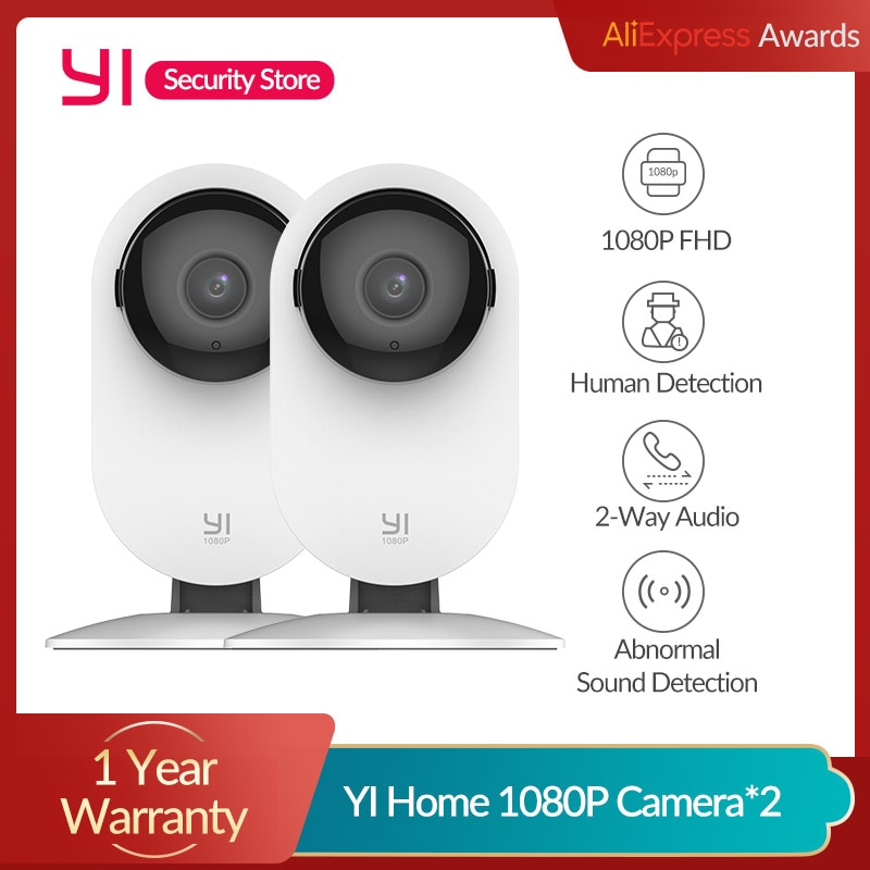 Yi-câmera ip de segurança interna, 1080p, wi-fi, sistema de vigilância de segurança...