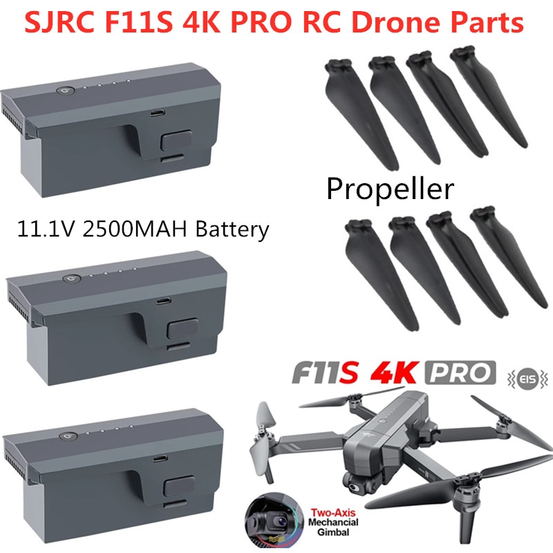 11.1v 2500mah bateria para sjrc f11s 4k pro rc zangão peças de...