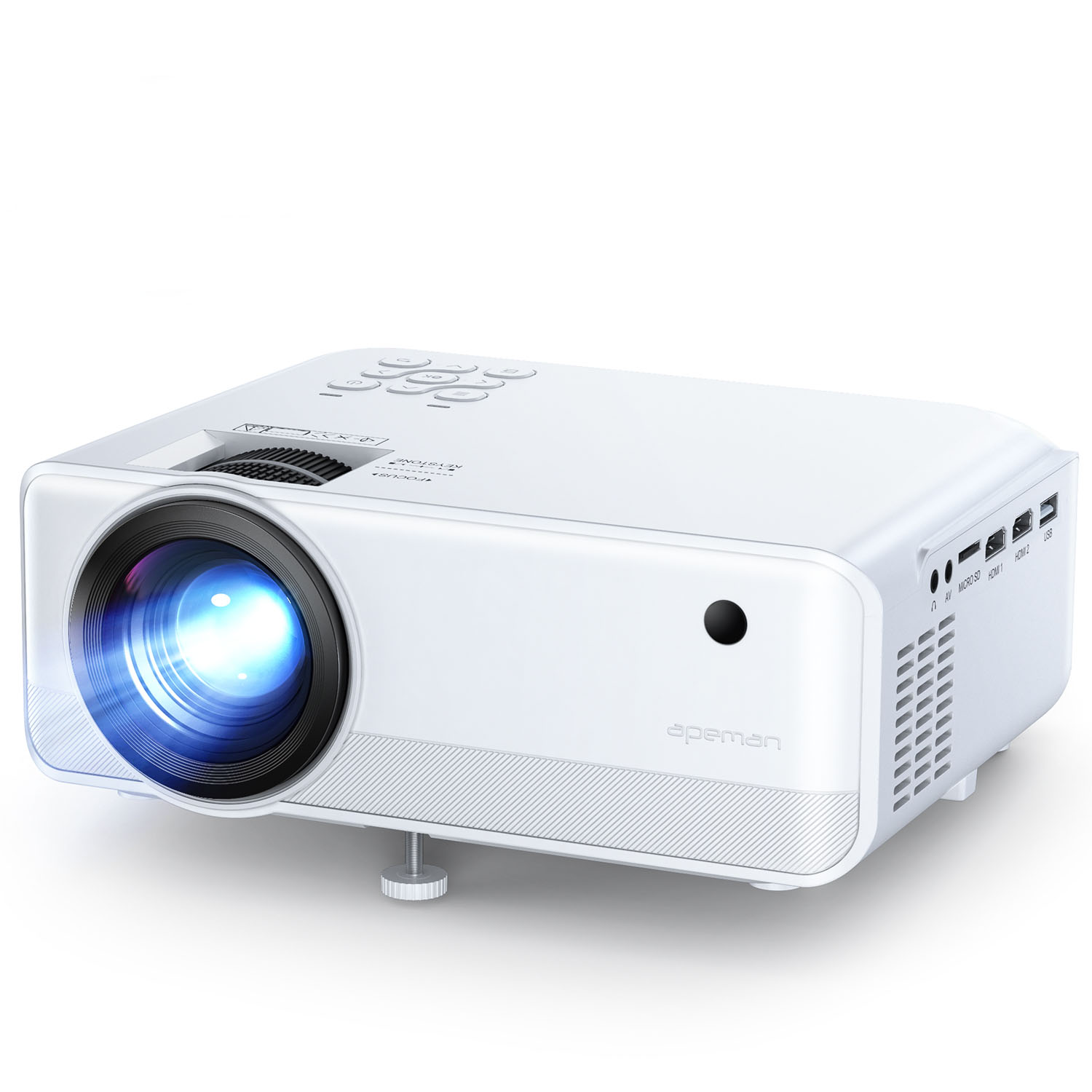 Apeman mini projetor de vídeo 4000 lúmen 1080p suportado led portátil 50000...