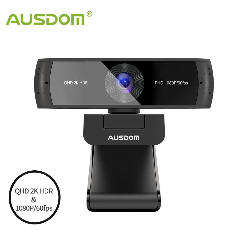 Ausdom aw651 qhd 2k hdr 30fps webcam autofocus 1080p 60fps câmera web...