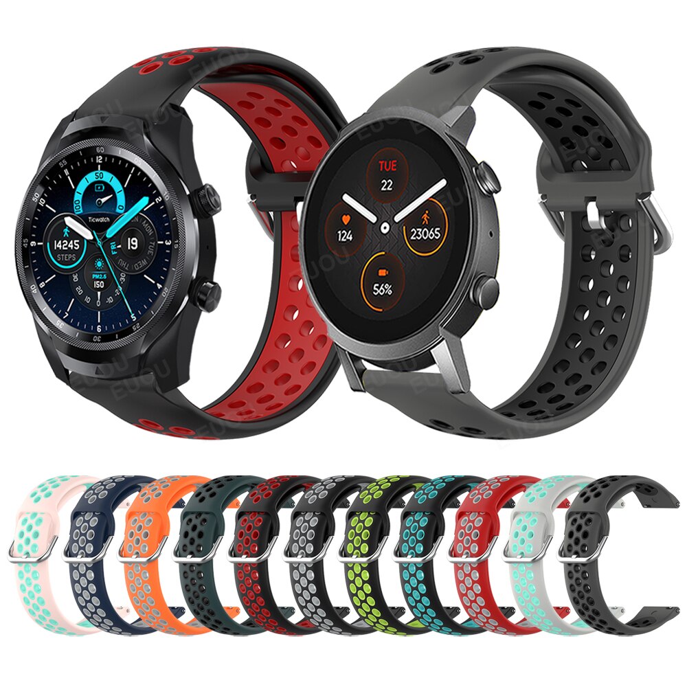Banda de silicone para ticwatch e3 smartwatch pulseira para ticwatch pro 2021...