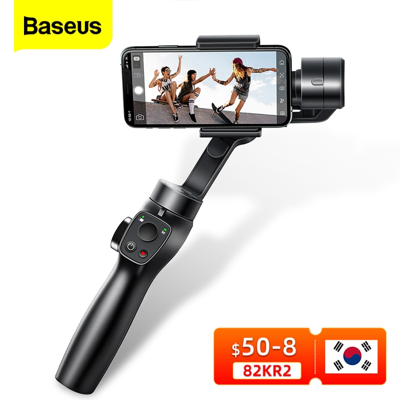 Baseus 3 eixos cardan handheld estabilizador smartphone selfie vara para iphone 11...