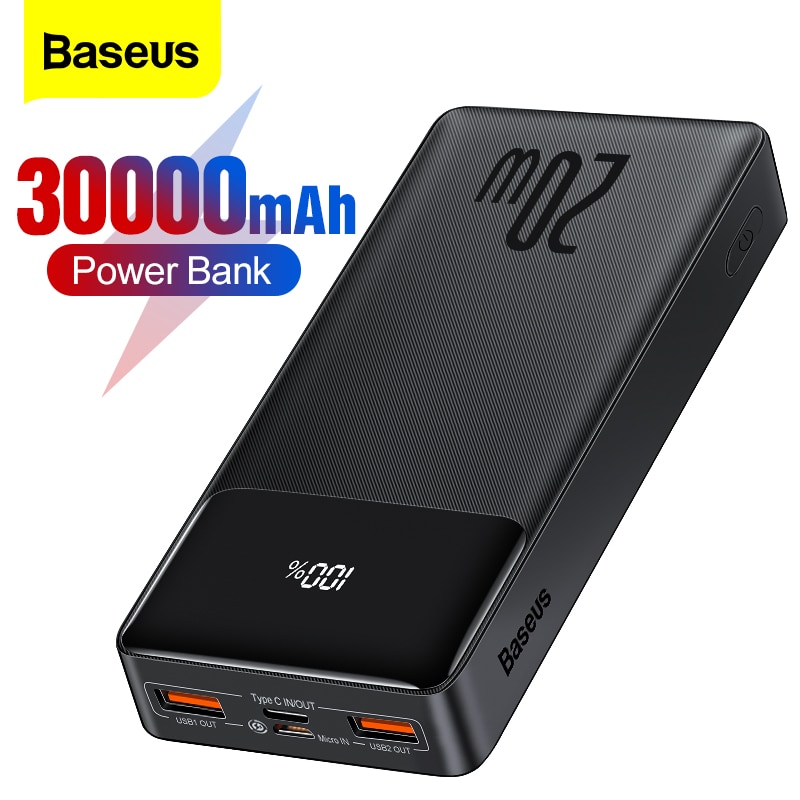 Baseus 30000mah power bank carregador portátil 30000 bateria externa pd pacote de...