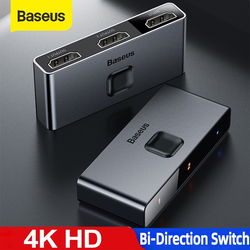 Baseus 4k hd switch hdmi-adaptador de compat para xiaomi mi caixa hd...