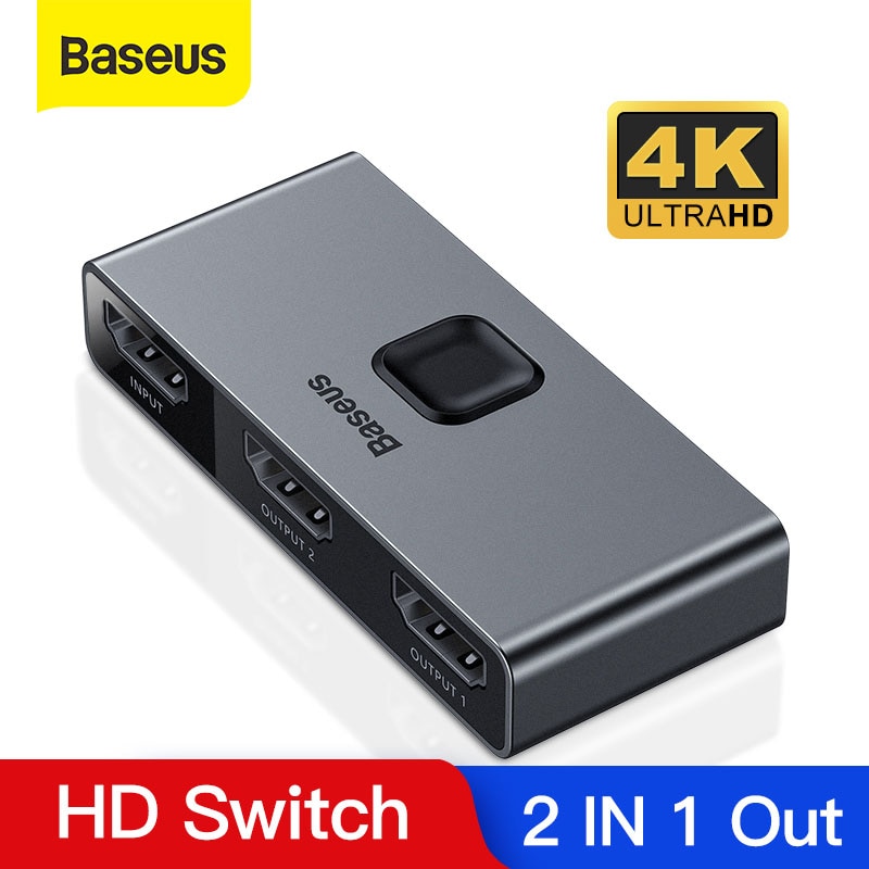 Baseus 4k hd switch hdmi-divisor compatível 1x 2/2x1 adaptador de vídeo para...