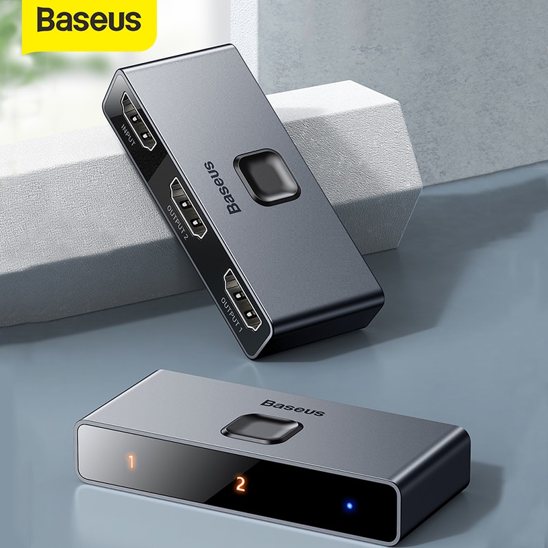 Baseus-adaptador triplicador usb de 3 portas, 4k, compartilhamento de impressora, teclado, mouse,...