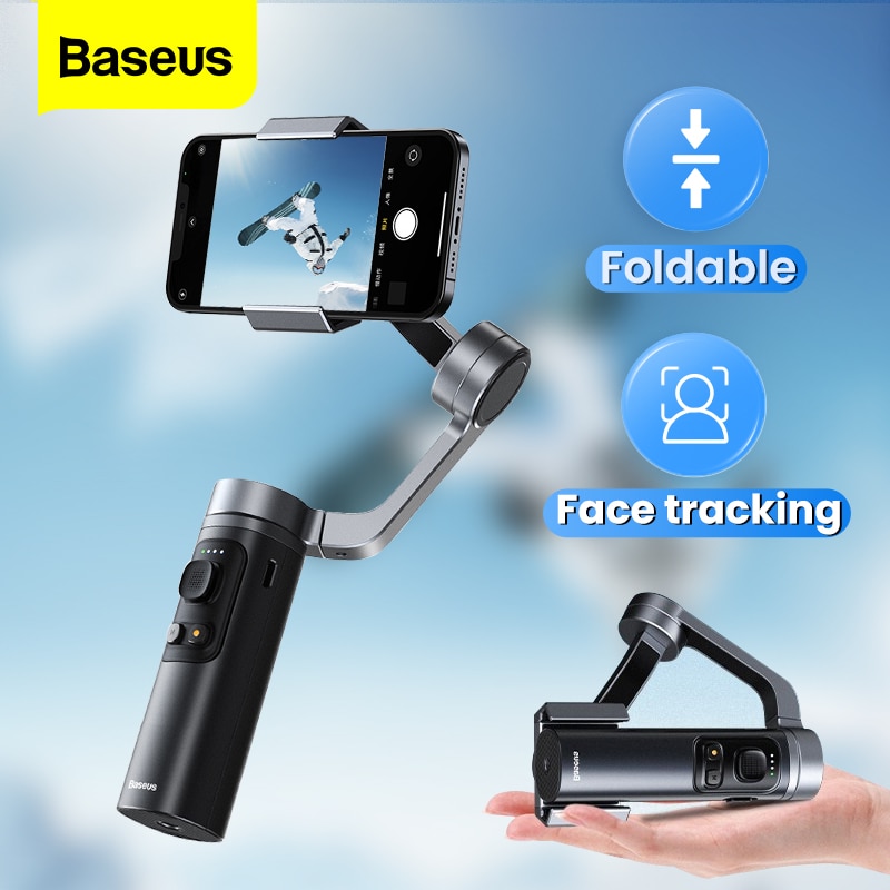 Baseus-bastão estabilizador bluetooth portátil, 3 eixos, dobrável, selfie, iphone 12, samsung, huawei,...