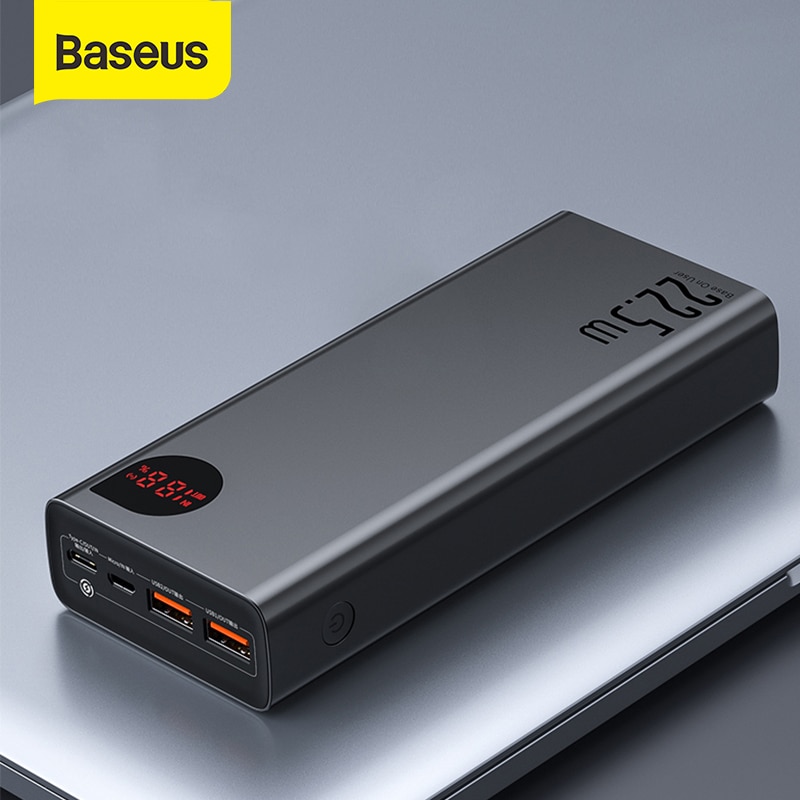 Baseus power bank 30000mah 22.5w pd carregamento rápido powerbank portátil carregador de...