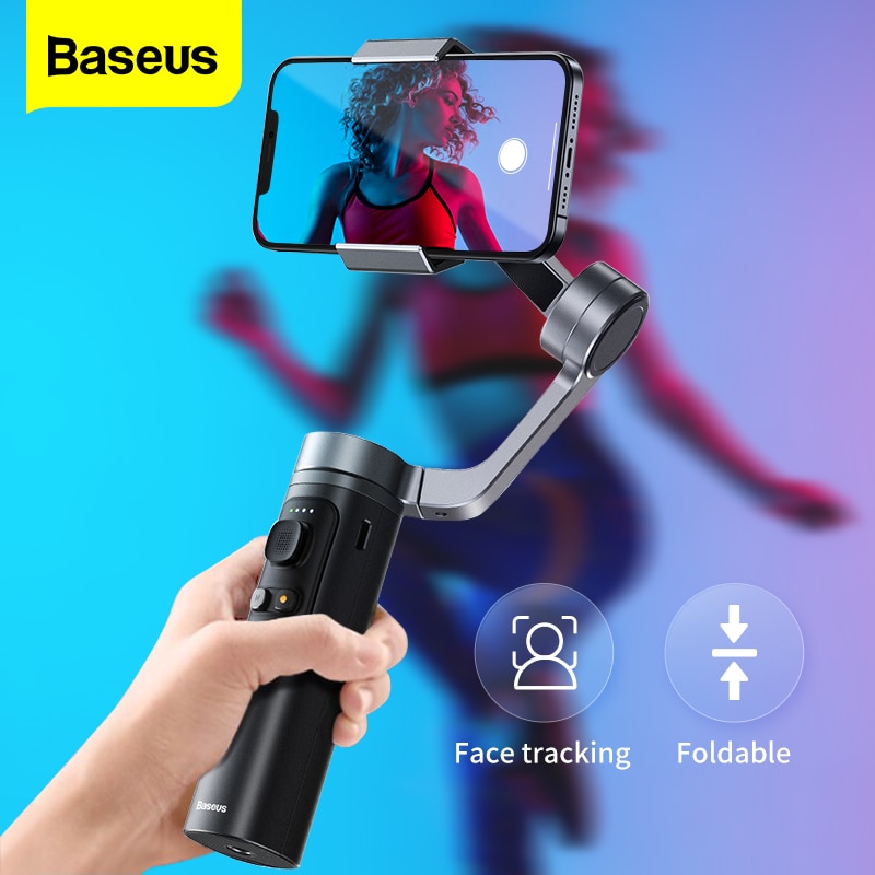 Baseus-suporte estabilizador gimbal portátil dobrável com 3 eixos para celular, selfie de...