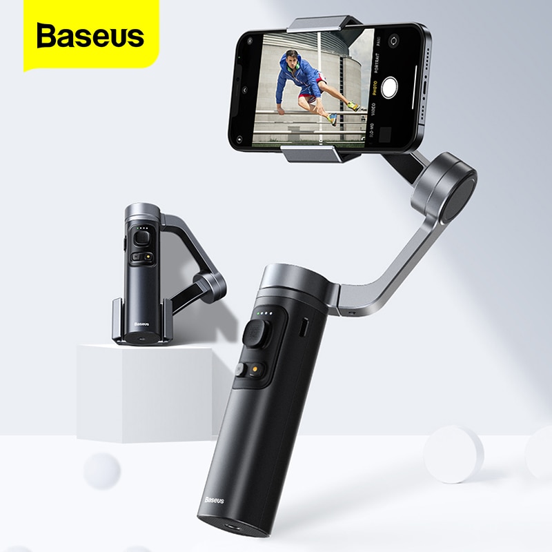 Baseus-tripé com estabilizador bluetooth sem fio, 3 eixos, bastão de selfie para...