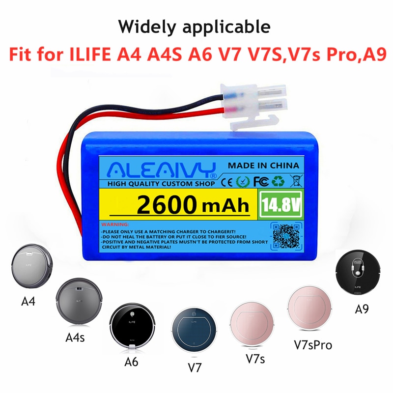 Bateria de lítio para ilife, a4, a4s, v7, a6, v7s, robô aspirador...