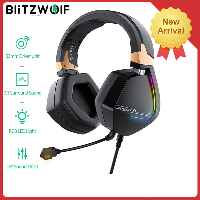 Blitzwolf BW-GH2 fone de ouvido gamer gaming headphone 7.1 canais 53mm driver...