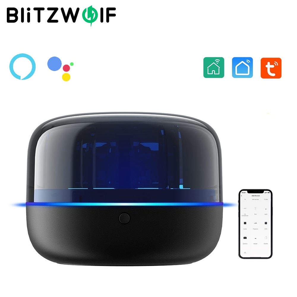 Blitzwolf controle remoto infravermelho wi-fi, controle remoto inteligente com infravermelho rgb light,...