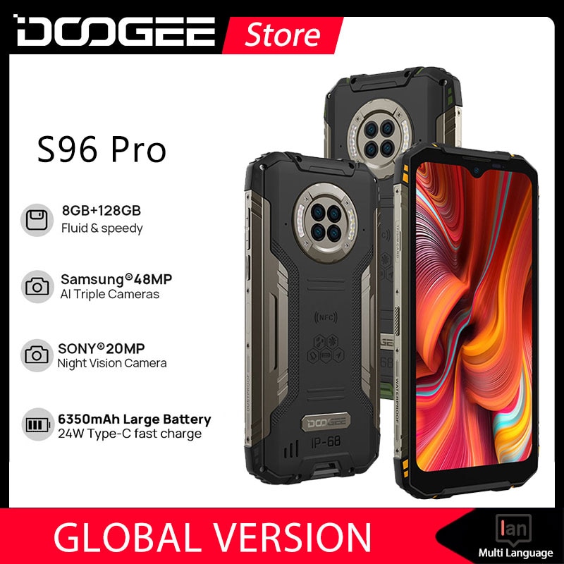 Doogee s96 pro áspero smartphone 48mp redondo quad câmera 20mp visão noturna...