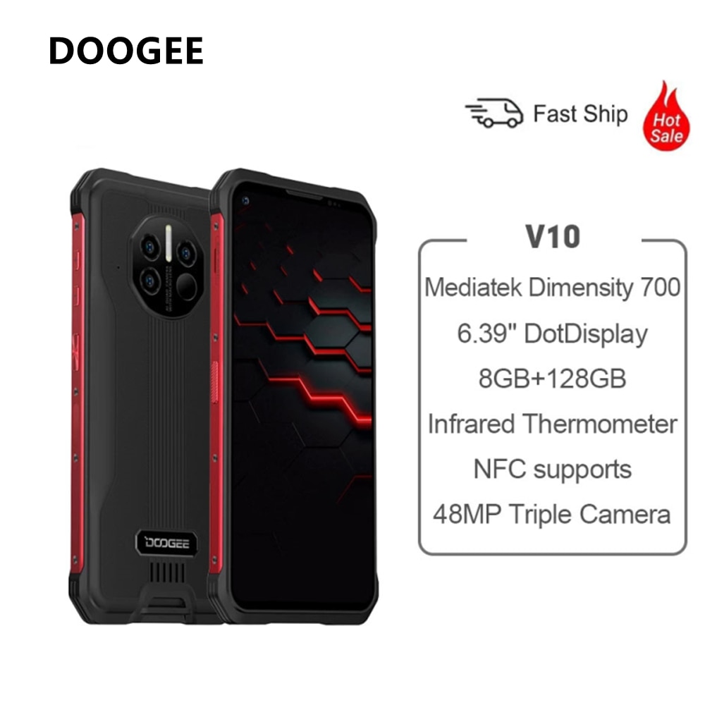 Doogee v10 dupla 5g versão global áspero smartphone 8gb 128gb android 11...