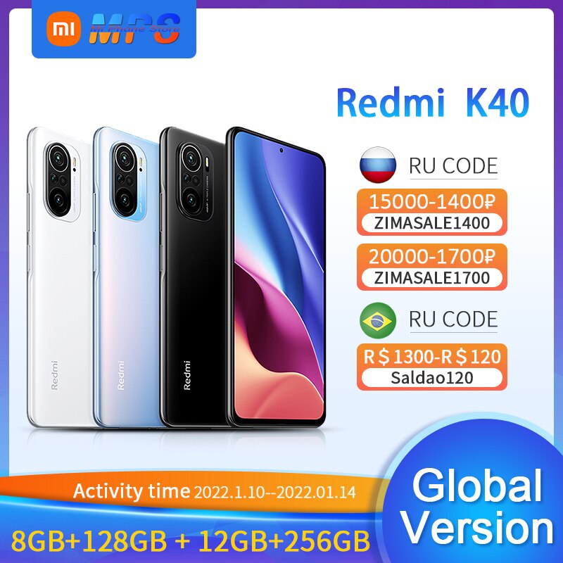 Em estoque rom global original xiaomi redmi k40 12gb 256 5g smartphone...