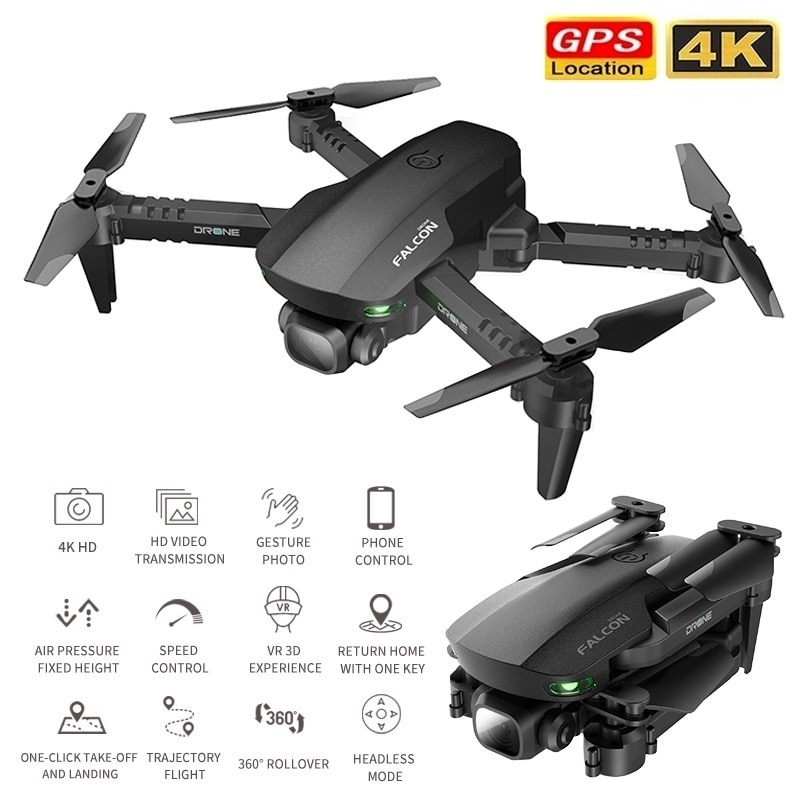 Gd93-mini drone com câmera de ângulo amplo, 4k, dobrável, wi-fi, fpv rc,...