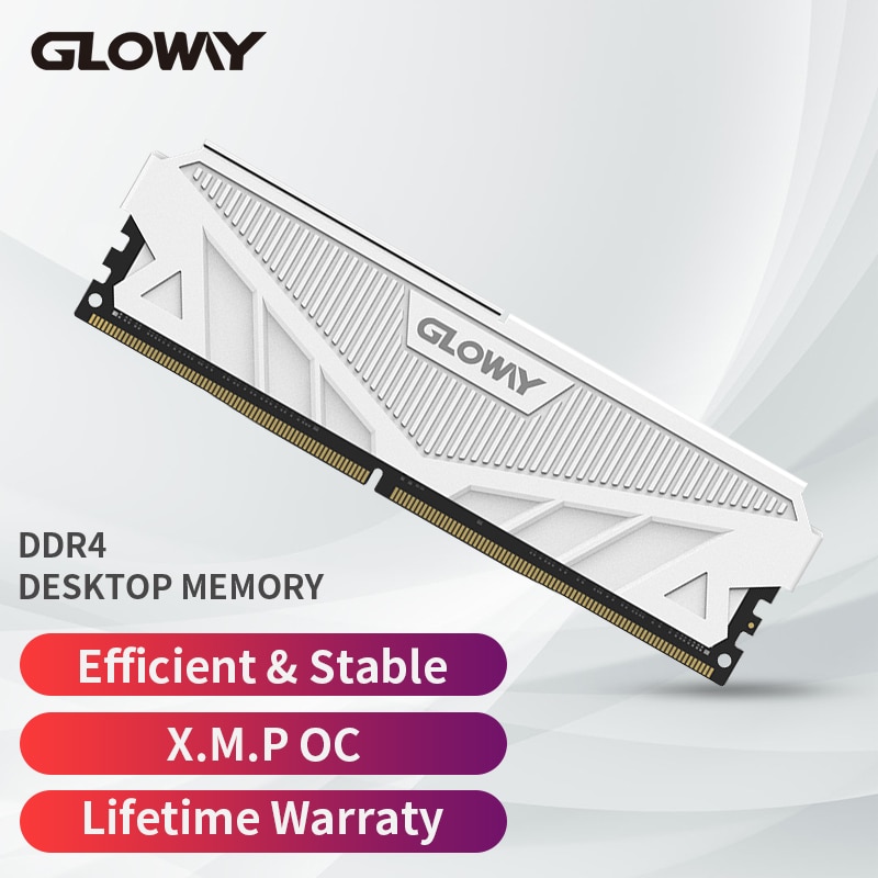 Gloway memória ram ddr4 16gb 3200mhz 32gb (8gbx2) kit (16gbx2) desktop dissipador...