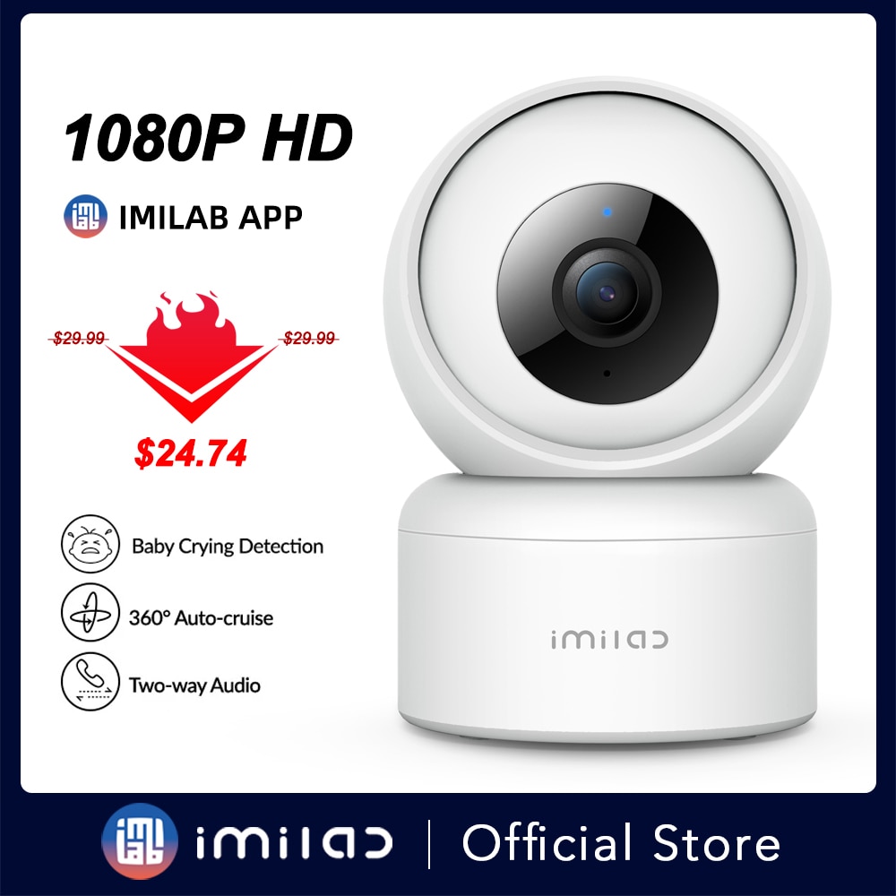 Imilab c20 1080p câmera de visão noturna ip wi fi indoor segurança...