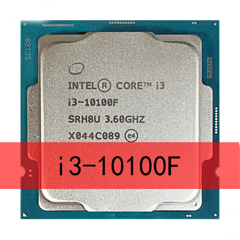 Intel Core i3-10100F Процессор, 10100F i3, 3,6 ГГц, 4-ядерный, 8-потоковый, L2 =...