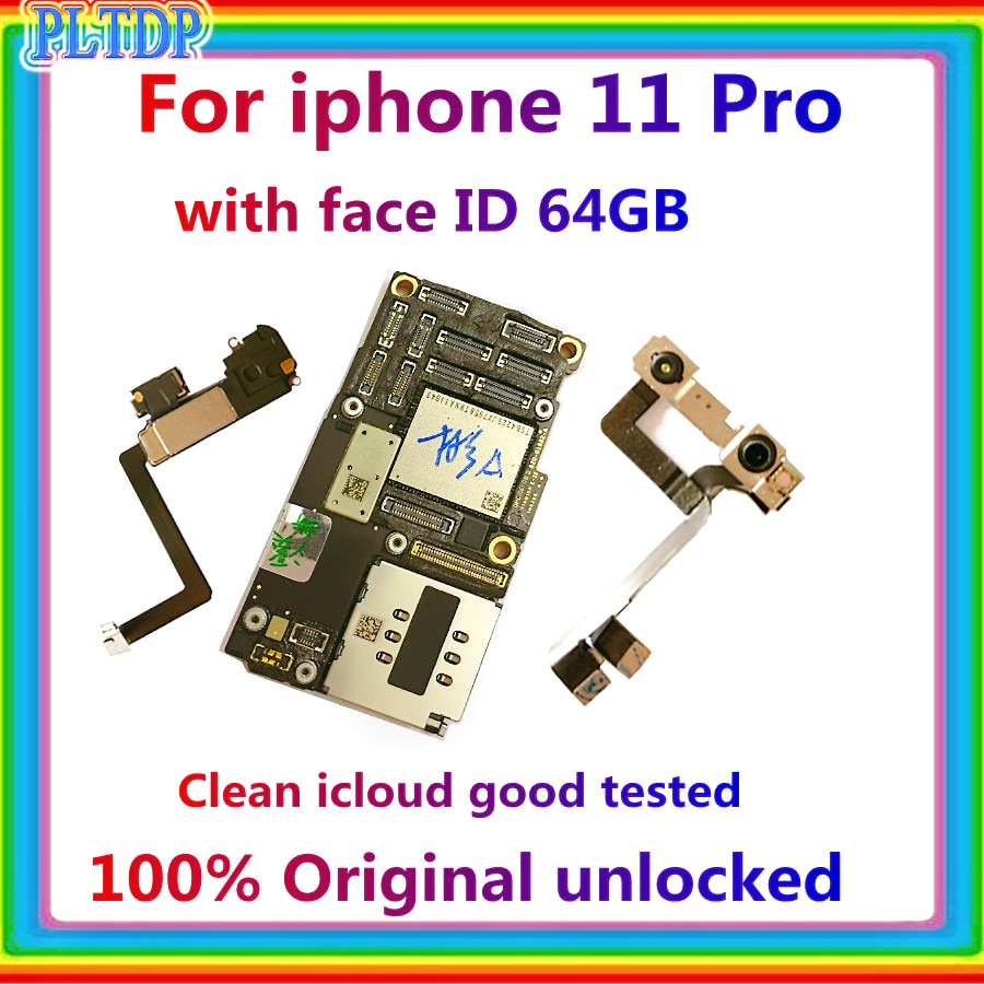 Livre icloud para iphone 11 pro placa-mãe com/sem rosto id, 100% original...