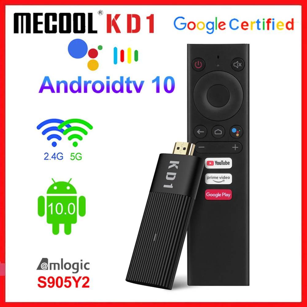 Mecool-dongle de tv kd1 com android 10, s905y2 10.0, 2g, 16g, 1080p,...